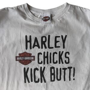Vintage Harley Davidson Y2K Taylor Michigan Longsleeve White Shirt Size Medium